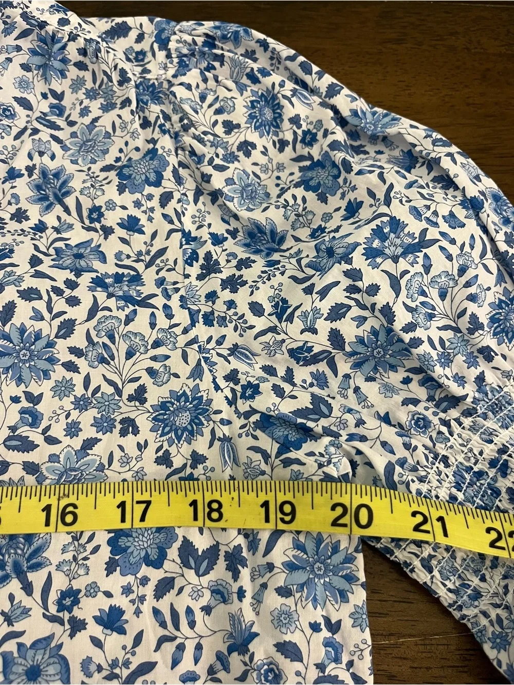J. Crew Ruffleneck Keyhole Top in Liberty Grace Emily Bell fabric Cotton Medium